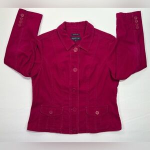 Jones New York Signature Stretch Corduroy Jacket - pink, L